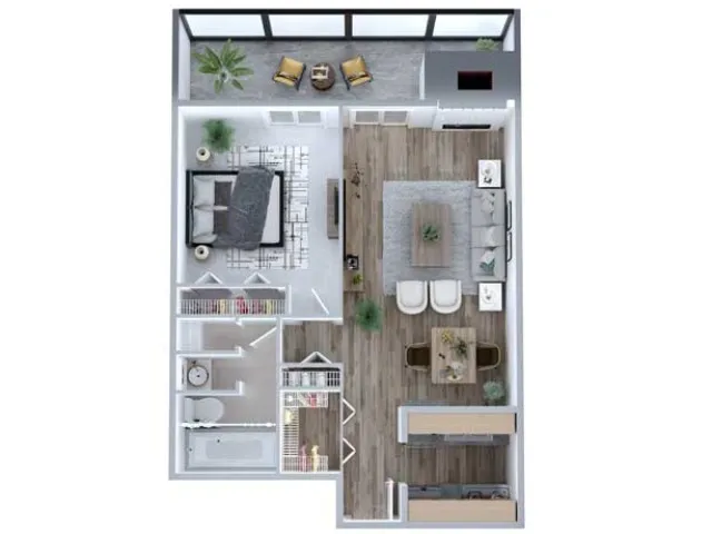 1 Bedroom Floor Plan | South Denver Apartments | Advenir at French Quarter