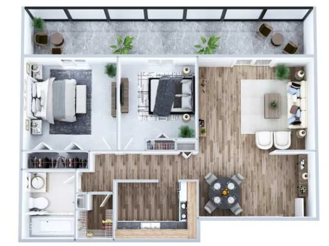 2 Bedroom Floor Plan | Denver Apartments | Advenir at French Quarter