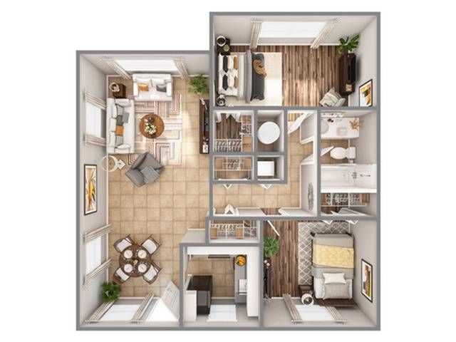 2 Bdrm Floor Plan | Apartments In Pembroke Pines | Advenir at San Tropez