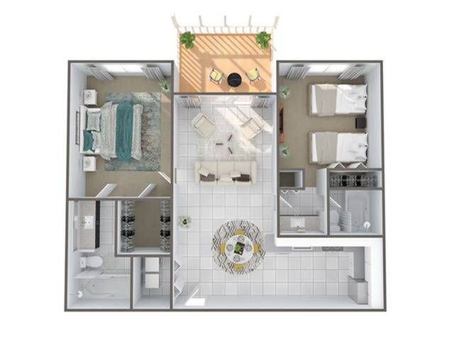 2 Bedroom Floor Plan | Apartments In Palm Beach Gardens Florida | Turnbury at Palm Beach Garden