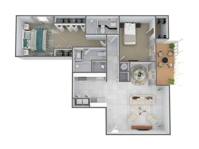 2 Bedroom Floor Plan | Apartments In Palm Beach Gardens Florida | Turnbury at Palm Beach Garden