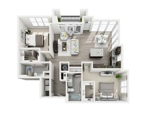 Two Bedroom Floor Plan | apartments in west columbia, SC