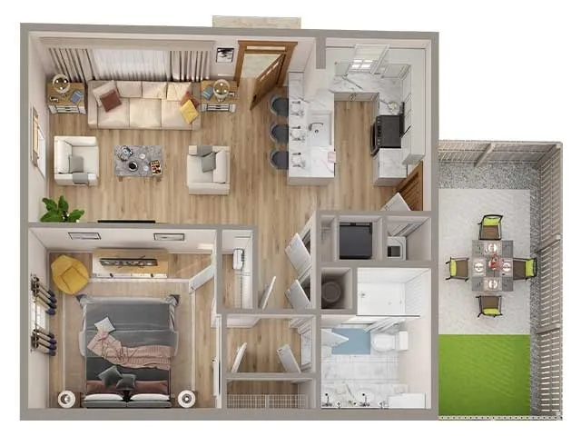 1 br cottage floor plan