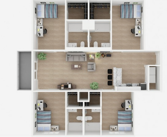 4x4 B Floor Plans | Valley Falls | Apartments in Spartanburg, SC