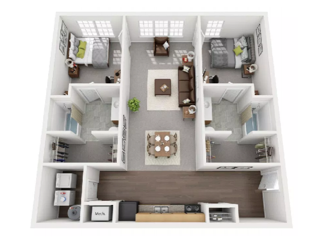 2x2 floor plan