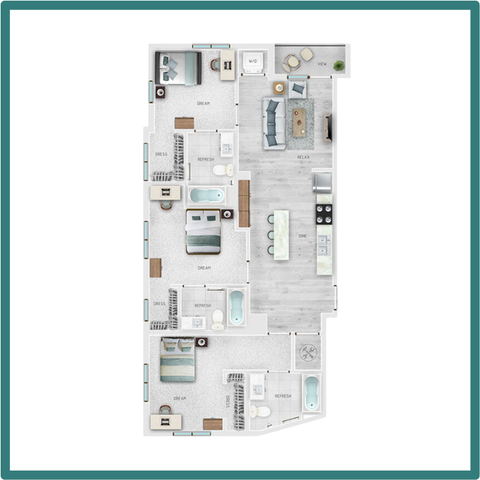 3 Bed - 3 Bath C