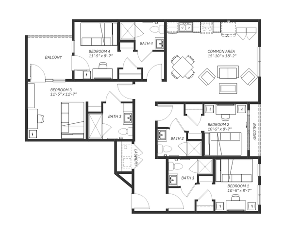 D2 - 4 Bed _ 4 Bath