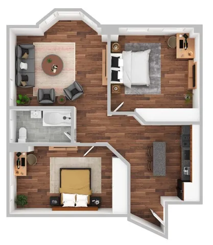 2 Bed K2 Floorplan