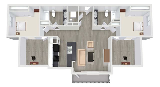 Elite 2x2 floorplan - The Ridge