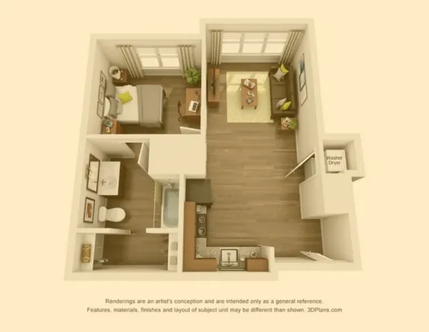 A3 Floor Plan  | Trifecta Apartments | Louisville, KY Apartments