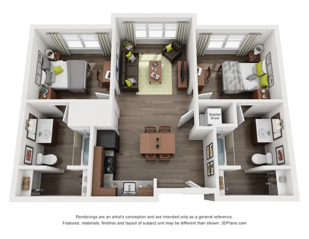 B1 Floor Plan  | Trifecta Apartments | Louisville, KY Apartments