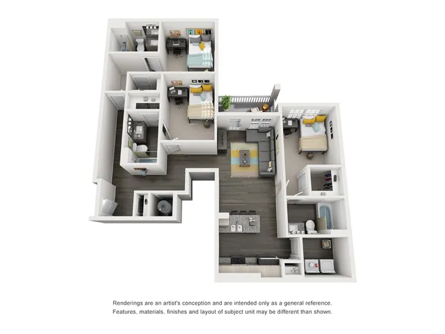 3 x 3 Floor Plan | Paloma West Midtown | Atlanta Student Housing
