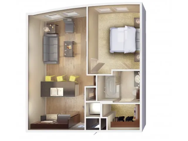 A1 1x1 548 sqft