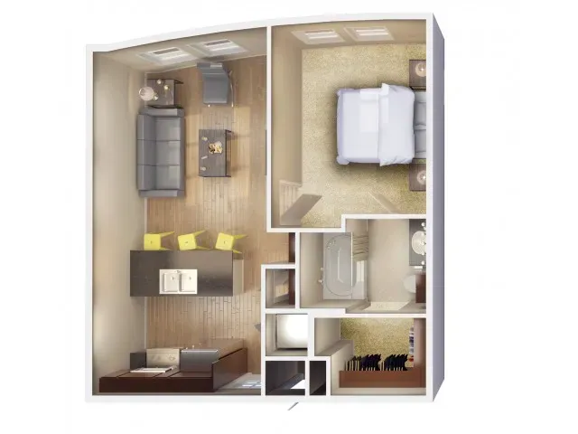 A1-A 1x1 549 sqft