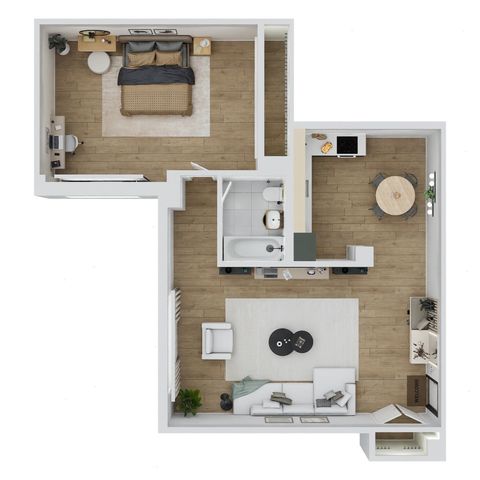 1 Bed, 1 Bath (no balc)- S