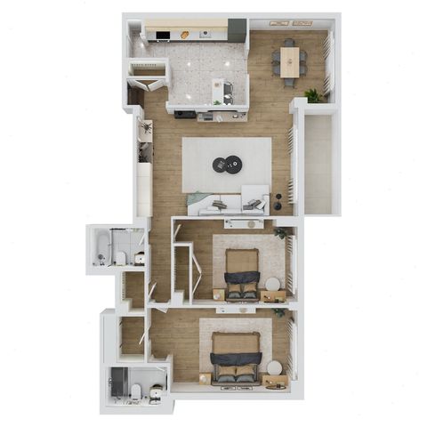 2 Bed, 2 Bath w/balc