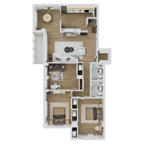 3 Bed, 2 Bath w/balc