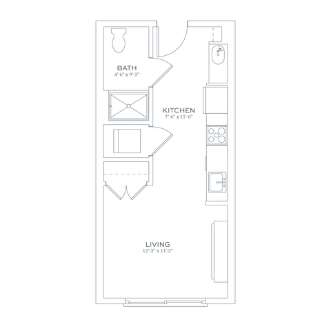 Sonder MS2 Affordable Studio Floor Plan