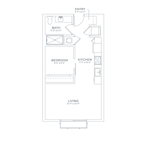 Sonder S1 One Bedroom Floor Plan