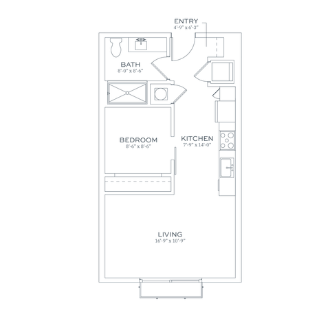 Sonder S1 Affordable One Bedroom Floor Plan