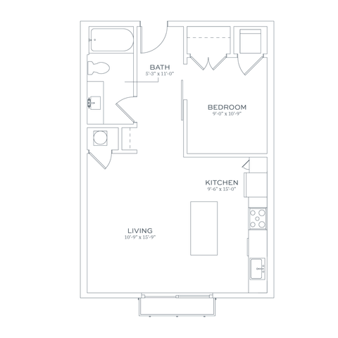 Sonder S2 One Bedroom Floor Plan