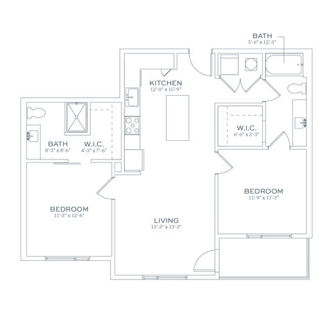 Sonder C1 Two Bedroom Floor Plan