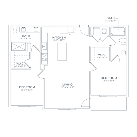 Sonder C2 Two Bedroom Floor Plan