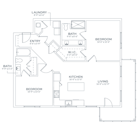 Sonder C3 Two Bedroom Floor Plan
