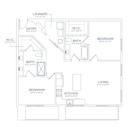 Sonder C4 Two Bedroom Floor Plan