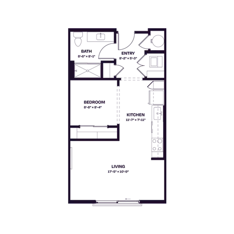 Oberon S2 One Bedroom Floor Plan Affordable