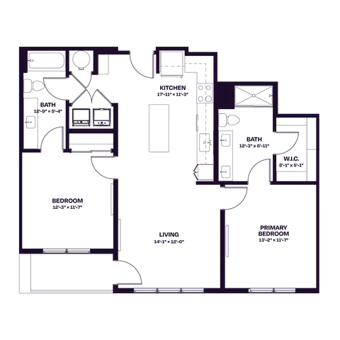 Oberon C1 Two Bedroom Floor Plan