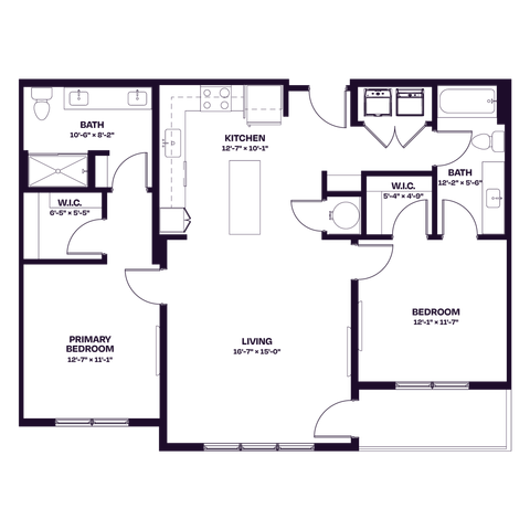 Oberon C3 Two Bedroom Floor Plan