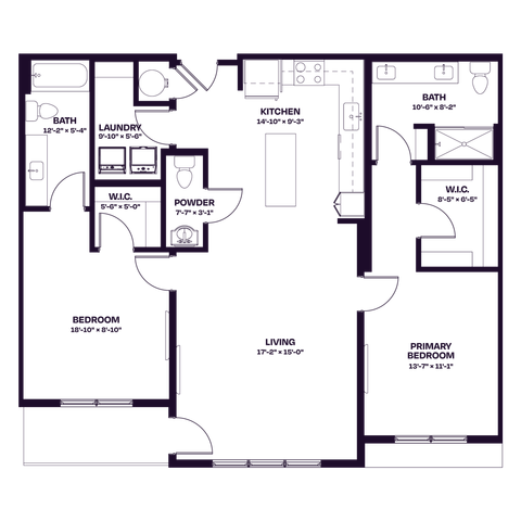 Oberon C3 West Two Bedroom Floor Plan