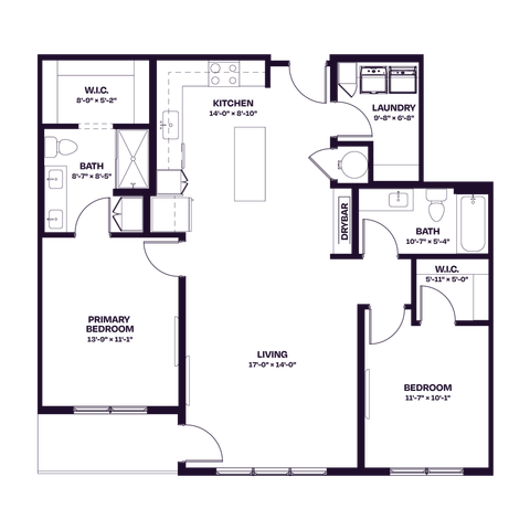 Oberon C4 Two Bedroom Floor Plan
