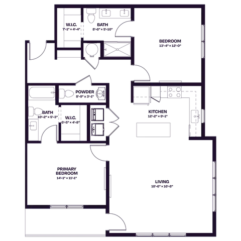Oberon C5 Two Bedroom Floor Plan