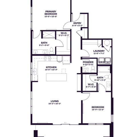 Oberon C6.1 Two Bedroom Floor Plan