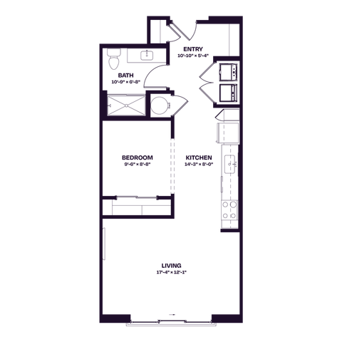 Oberon S2W One Bedroom Floor Plan Affordable