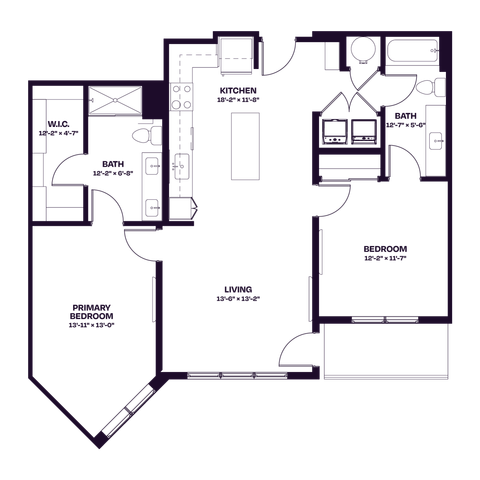 Oberon C2.2 Two Bedroom Floor Plan Affordable