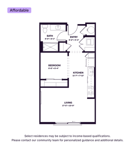 Oberon S2 One Bedroom Floor Plan Affordable