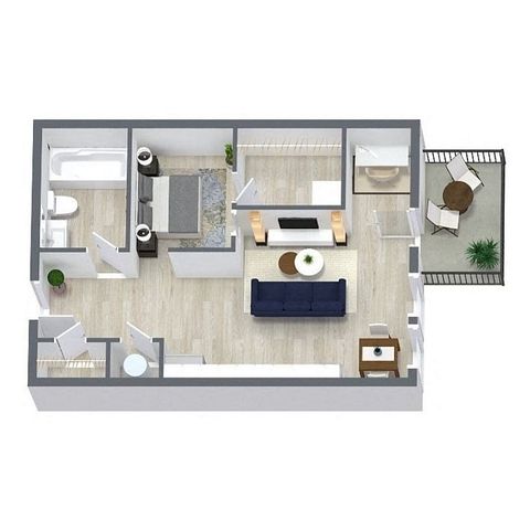 Willow floor plan: studio, 1 bathroom, 538 sq ft apartment at The Brentwood in Olathe KS