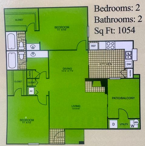 1054 sqft