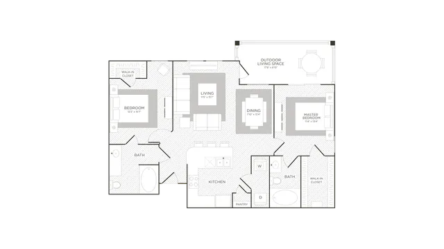 Floor Plan 4 | Apartments In Conroe TX | The Towers Woodland