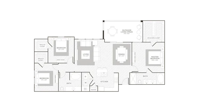 Floor Plan 6 | Conroe Apartments | The Towers Woodland