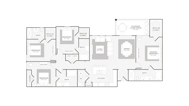 Floor Plan 7 | Apartments For Rent Conroe TX | The Towers Woodland