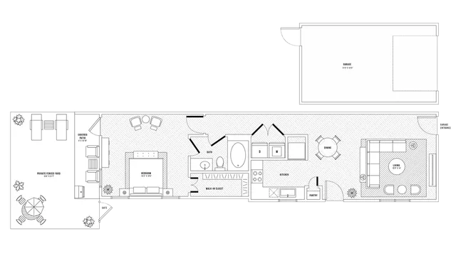 LANTANA A5 1 bed -1 bath | 1-car garage