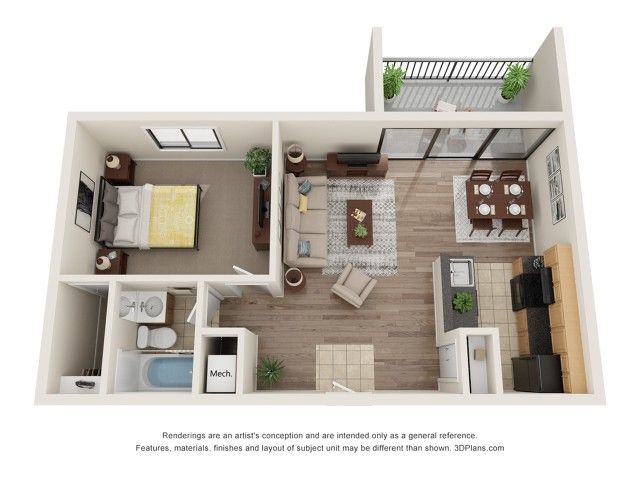 One Bedroom, One Bath
