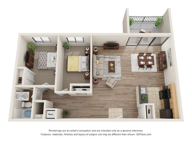 Two Bedroom, One Bath