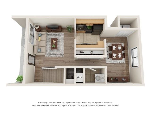 Two Bedroom, 1.5 Bath Townhome