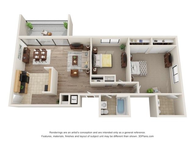 Two Bedroom, 1.5 Bath