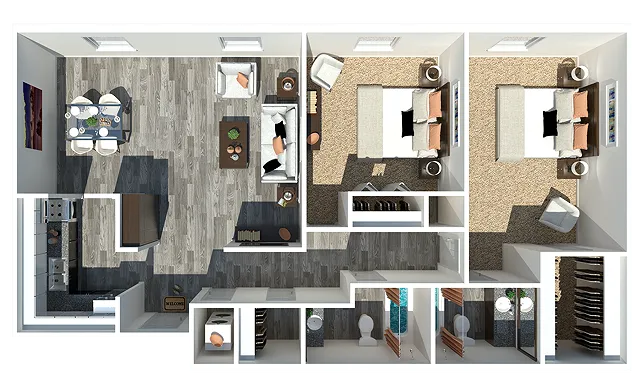 2 Bedroom | 2 Bathroom | 1165 Square Feet